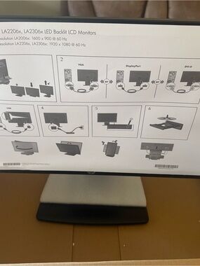HP Black and Silver LED Backlit LCD Monitor
